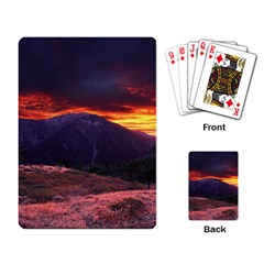 San Gabriel Mountain Sunset Playing Card by trendistuff