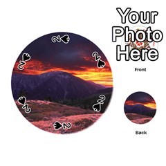 San Gabriel Mountain Sunset Playing Cards 54 (round)  by trendistuff