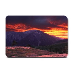 San Gabriel Mountain Sunset Small Doormat  by trendistuff