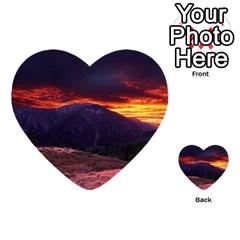 San Gabriel Mountain Sunset Multi-purpose Cards (heart)  by trendistuff