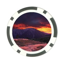 San Gabriel Mountain Sunset Poker Chip Card Guards (10 Pack)  by trendistuff