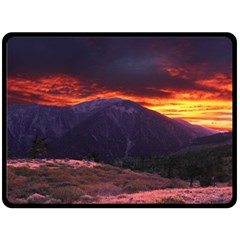 San Gabriel Mountain Sunset Fleece Blanket (large)  by trendistuff