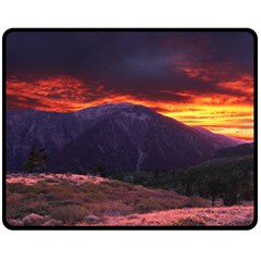 San Gabriel Mountain Sunset Fleece Blanket (medium)  by trendistuff