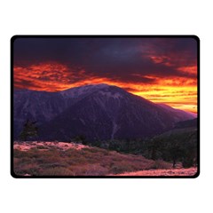 San Gabriel Mountain Sunset Fleece Blanket (small) by trendistuff