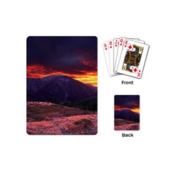 San Gabriel Mountain Sunset Playing Cards (mini)  by trendistuff