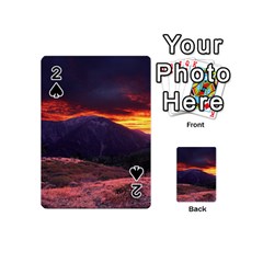 San Gabriel Mountain Sunset Playing Cards 54 (mini)  by trendistuff