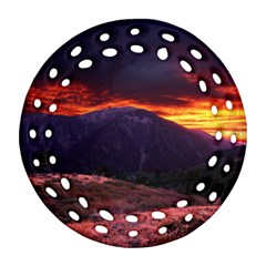 San Gabriel Mountain Sunset Ornament (round Filigree)  by trendistuff