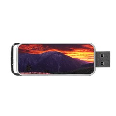 San Gabriel Mountain Sunset Portable Usb Flash (one Side)