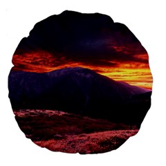 San Gabriel Mountain Sunset Large 18  Premium Round Cushions by trendistuff