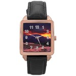 SAN GABRIEL MOUNTAIN SUNSET Rose Gold Watches Front