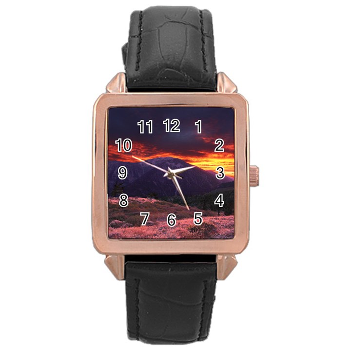 SAN GABRIEL MOUNTAIN SUNSET Rose Gold Watches