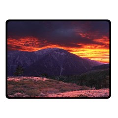 San Gabriel Mountain Sunset Double Sided Fleece Blanket (small)  by trendistuff