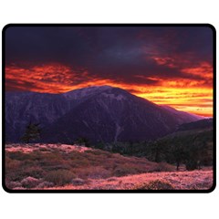 San Gabriel Mountain Sunset Double Sided Fleece Blanket (medium) 