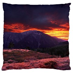 San Gabriel Mountain Sunset Large Flano Cushion Cases (two Sides) 