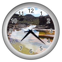 Mount Roraima 1 Wall Clocks (silver)  by trendistuff