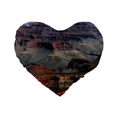 Grand Canyon 2 Standard 16  Premium Flano Heart Shape Cushions