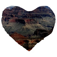 Grand Canyon 2 Large 19  Premium Flano Heart Shape Cushions