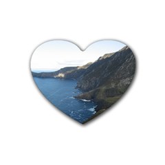 Croaghaun Cliffs Rubber Coaster (heart)  by trendistuff