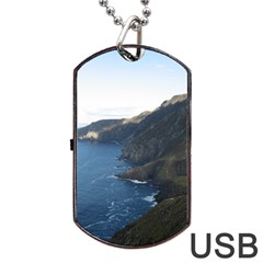 Croaghaun Cliffs Dog Tag Usb Flash (two Sides)  by trendistuff