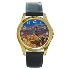 Chapada Diamantina 3 Round Gold Metal Watches by trendistuff