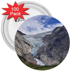 Briksdalsbreen 3  Buttons (100 Pack) 