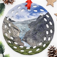 Briksdalsbreen Round Filigree Ornament (2side)