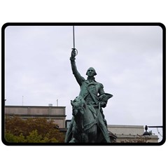 Washington Statue Fleece Blanket (large)  by trendistuff