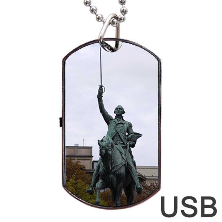 WASHINGTON STATUE Dog Tag USB Flash (One Side)