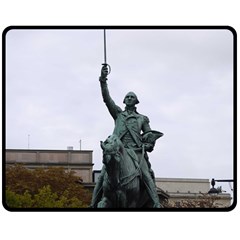 Washington Statue Double Sided Fleece Blanket (medium)  by trendistuff