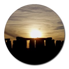 Sunset Stonehenge Round Mousepads by trendistuff