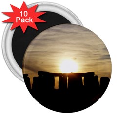 Sunset Stonehenge 3  Magnets (10 Pack) 