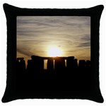 SUNSET STONEHENGE Throw Pillow Cases (Black)