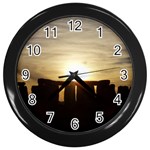 SUNSET STONEHENGE Wall Clocks (Black)