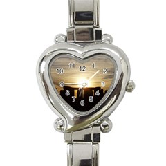 Sunset Stonehenge Heart Italian Charm Watch by trendistuff