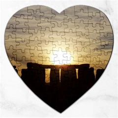 Sunset Stonehenge Jigsaw Puzzle (heart) by trendistuff