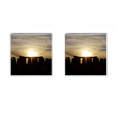 Sunset Stonehenge Cufflinks (square) by trendistuff