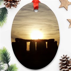 Sunset Stonehenge Oval Ornament (two Sides) by trendistuff