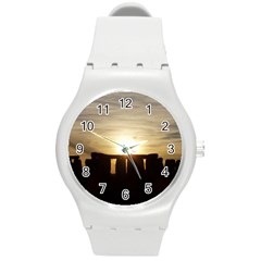 Sunset Stonehenge Round Plastic Sport Watch (m) by trendistuff