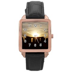 Sunset Stonehenge Rose Gold Watches by trendistuff