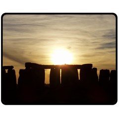 Sunset Stonehenge Double Sided Fleece Blanket (medium)  by trendistuff