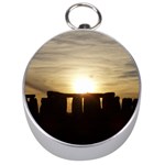 SUNSET STONEHENGE Silver Compasses