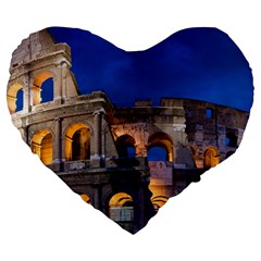 Rome Colosseum 2 Large 19  Premium Heart Shape Cushions by trendistuff