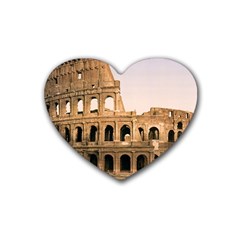 Rome Colosseum Rubber Coaster (heart)  by trendistuff