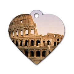 Rome Colosseum Dog Tag Heart (one Side) by trendistuff