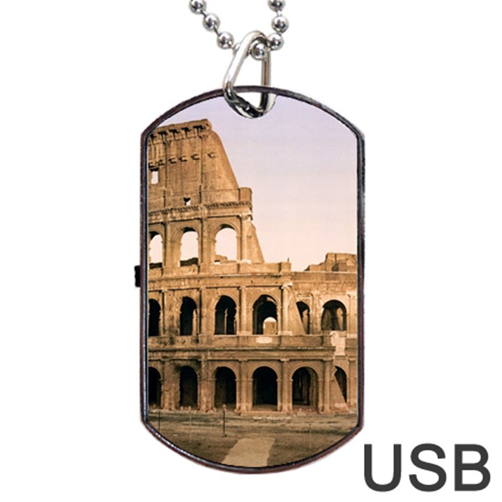 ROME COLOSSEUM Dog Tag USB Flash (Two Sides) 