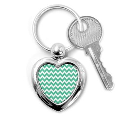 Chevron Pattern Gifts Key Chains (heart)  by GardenOfOphir