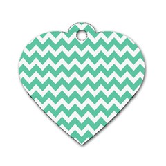 Chevron Pattern Gifts Dog Tag Heart (one Side) by GardenOfOphir