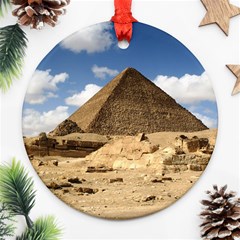 Pyramid Giza Round Ornament (two Sides)  by trendistuff