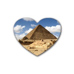 Pyramid Giza Rubber Coaster (heart)  by trendistuff