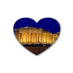 Parthenon 2 Rubber Coaster (heart)  by trendistuff